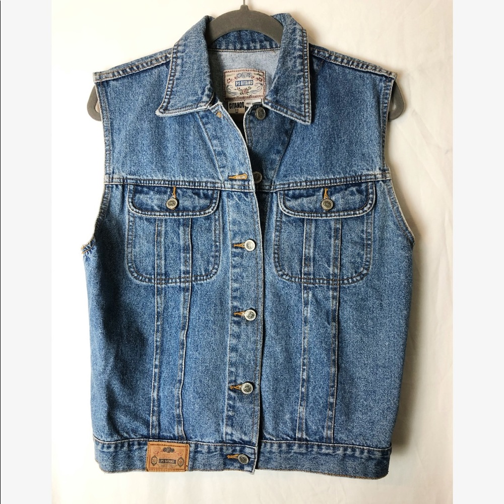 80's Vintage PS Gitano Women's M Jean Denim Vest
